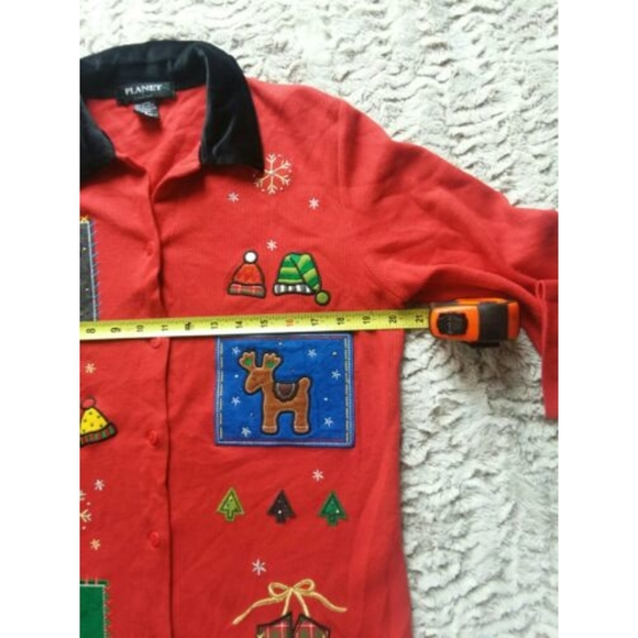 Planet & Co UGLY CHRISTMAS SWEATER TREES Sz S - Picture 8 of 8